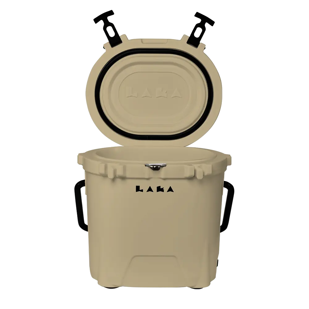 LAKA 20 Qt rotomolded hard cooler in compact design TAN