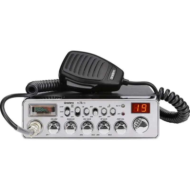 Uniden PC78LTX CB radio with digital display and control knobs
