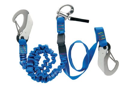 Tethers, Harnesses & Jacklines Elastic tether - Releasable - 2M + 1M fixed line - 3 hooks