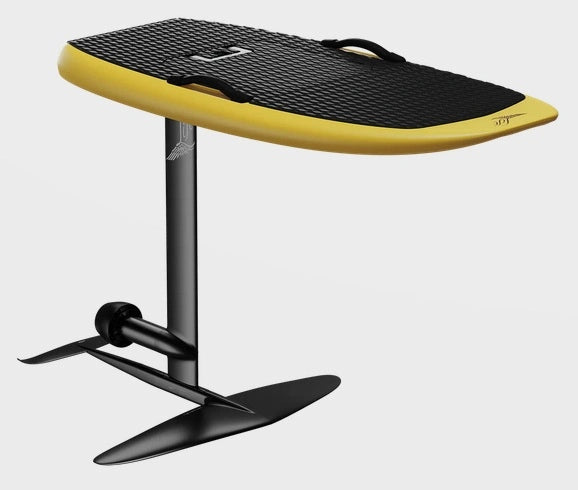 4'9" Lift5 Sport eFoil in Sun Kissed, riding the waves at AFLOAT Watersports, built for speed and electric foiling excitement.