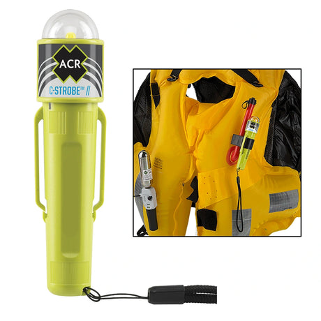 ACR C-Strobe LED light for life jackets, USCG and SOLAS approved, batteries not included.