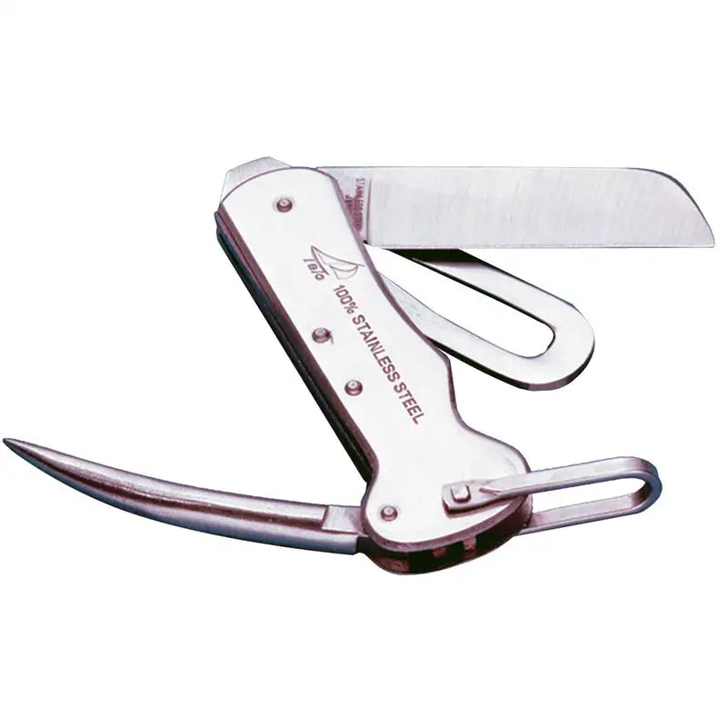 Davis Deluxe Rigging Knife with stainless steel blade and marlinspike