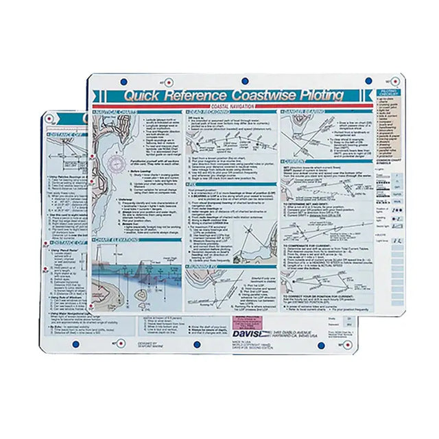 Davis Quick Reference Coastwise Piloting Card with navigation tips and coastal piloting rules