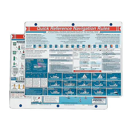 Davis Quick Reference Navigation Rules Card for boating safety