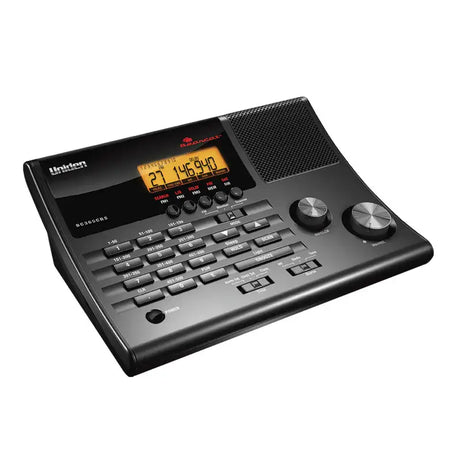 Uniden BC365CRS desktop analog police scanner front view with LCD display