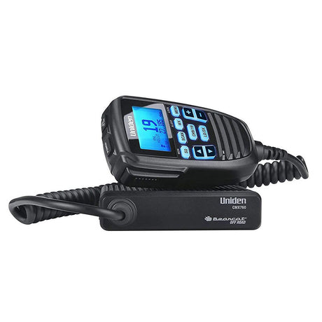 Uniden CMX760 off-road CB radio with 40-channel display and controls