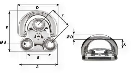 Pad Eyes Folding pad eye - Dia 6 mm