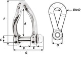 D Shackles Standard Self-locking twisted shackle - Dia 6 mm