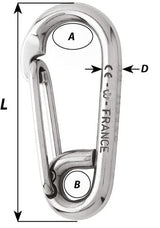 Snap Hooks & Clips Symmetric carbin hook - Length: 100 mm